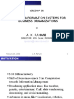 Design of Information Systems For Business Organizations: Workshop On