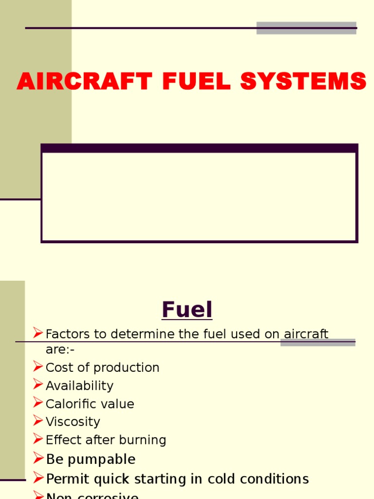 Aircraft Fuel Systems Jet Fuel Motor Oil