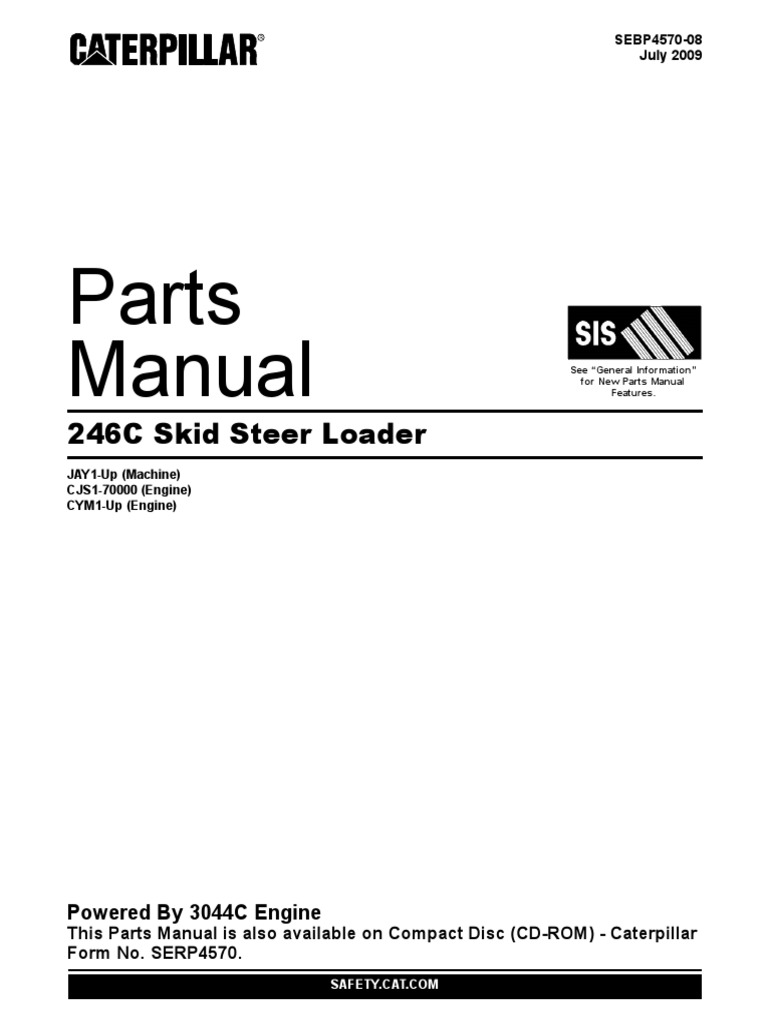Manual de Partes Minicargador Cat 246 C | Rotating Machines | Vehicle Parts