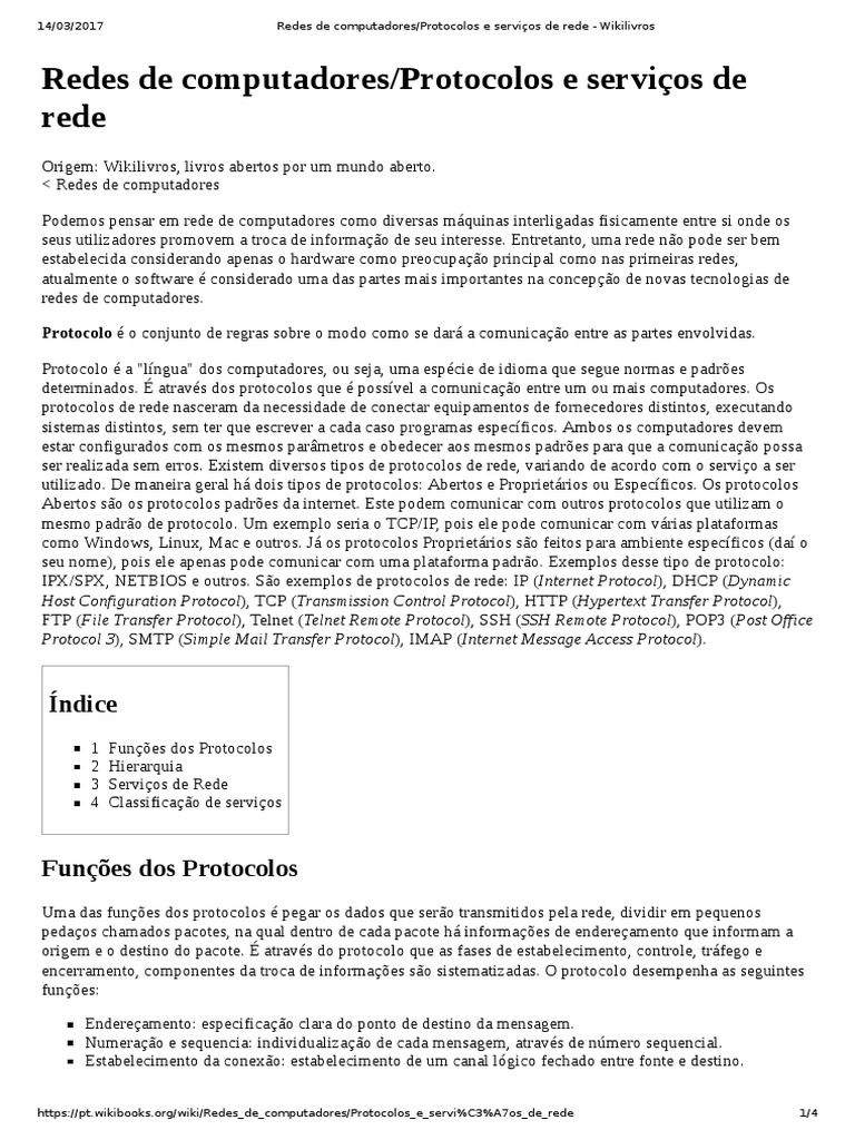 Protocolos e Serviços em Redes de Computadores | PDF | Protocolo de ...