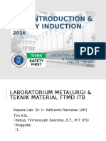 Materi Sosialisasi Safety Laboratorium Metalurgi Dan Teknik Material 2016