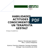 Ensayo Habilidades, Actitudes y Conocimientos de Un Terapeuta Gestalt