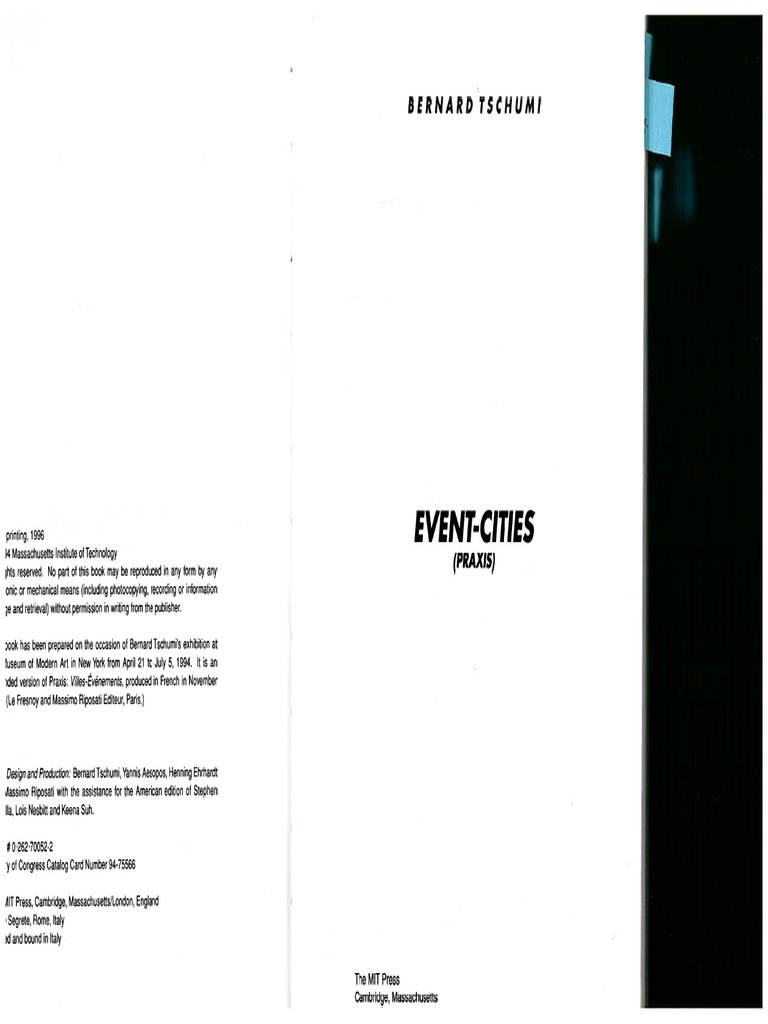 Tschumi Event Cities Excerpts PDF | PDF