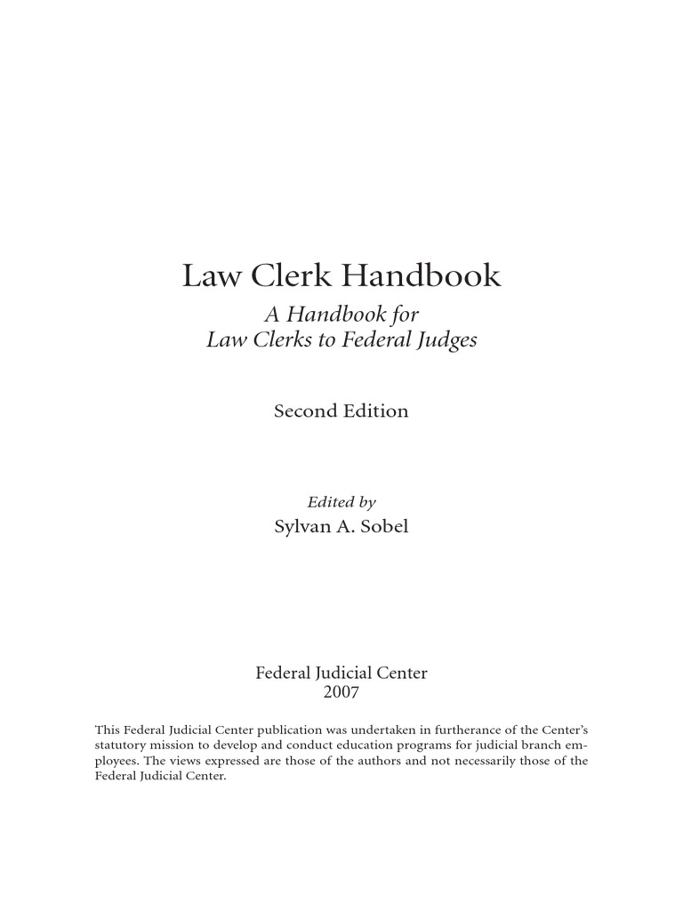 LawClerkHandbook.pdf Law Clerk Lawsuit