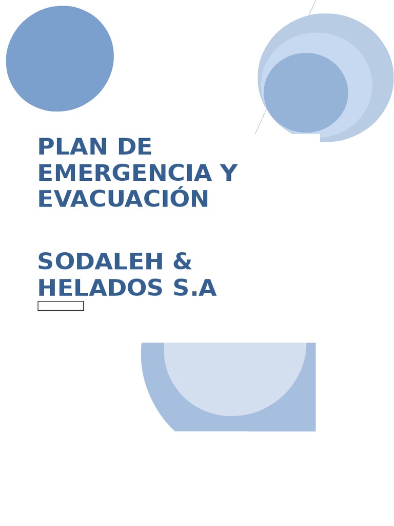 Plan de Emergencia y Evacuación S.A. | PDF | Primeros auxilios | Ambulancia