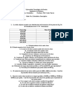 Estadística descriptiva de pesos de estudiantes UTP (65 obs