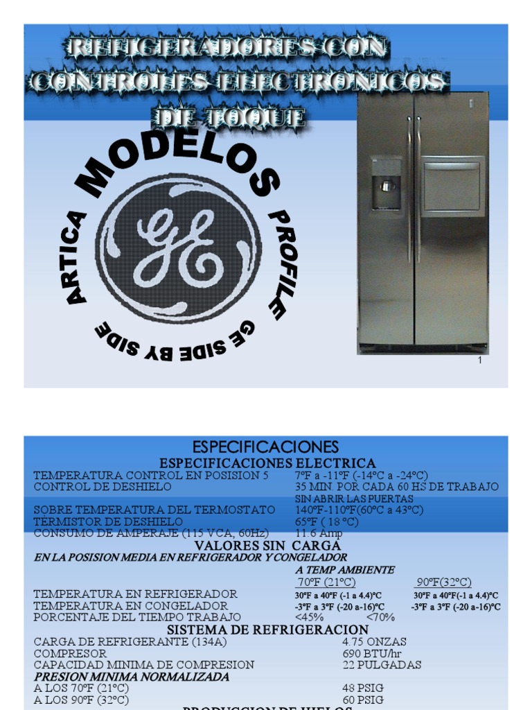 GE Refrigeradores Profile Español PDF Refrigerador Ventilador mecánico