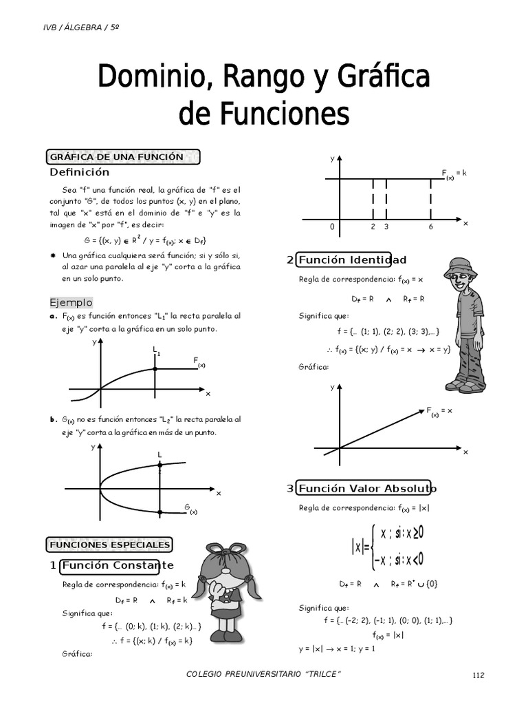 Funciones - Dominio, Rango y Gráfica | PDF | Función (Matemáticas ...