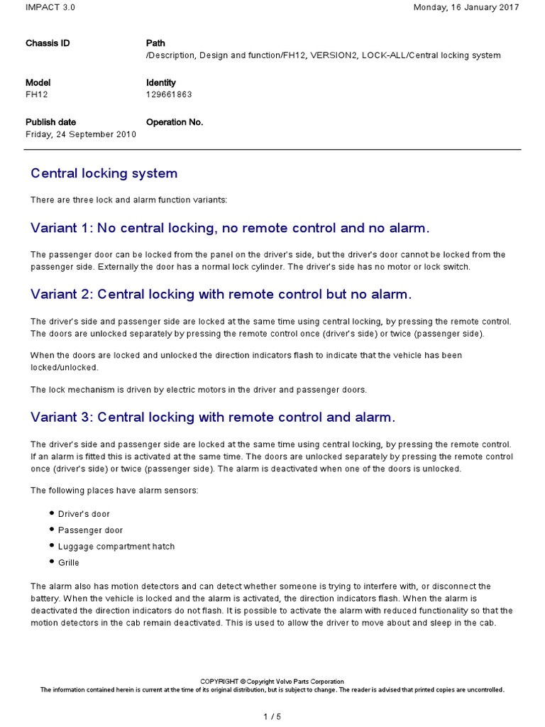 Central Locking System PDF | PDF | Remote Control | Switch