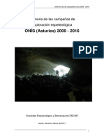 Memoria de las campañas de exploración Onís 2009-2016
