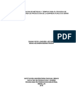 IMPLEMENTACION DE METODOS YTIEMPOS PARA EL PROCESO DE VACEO EN EL AREA DE PRODUCCION DE LA EMPRESA ACRILICOS SERNA