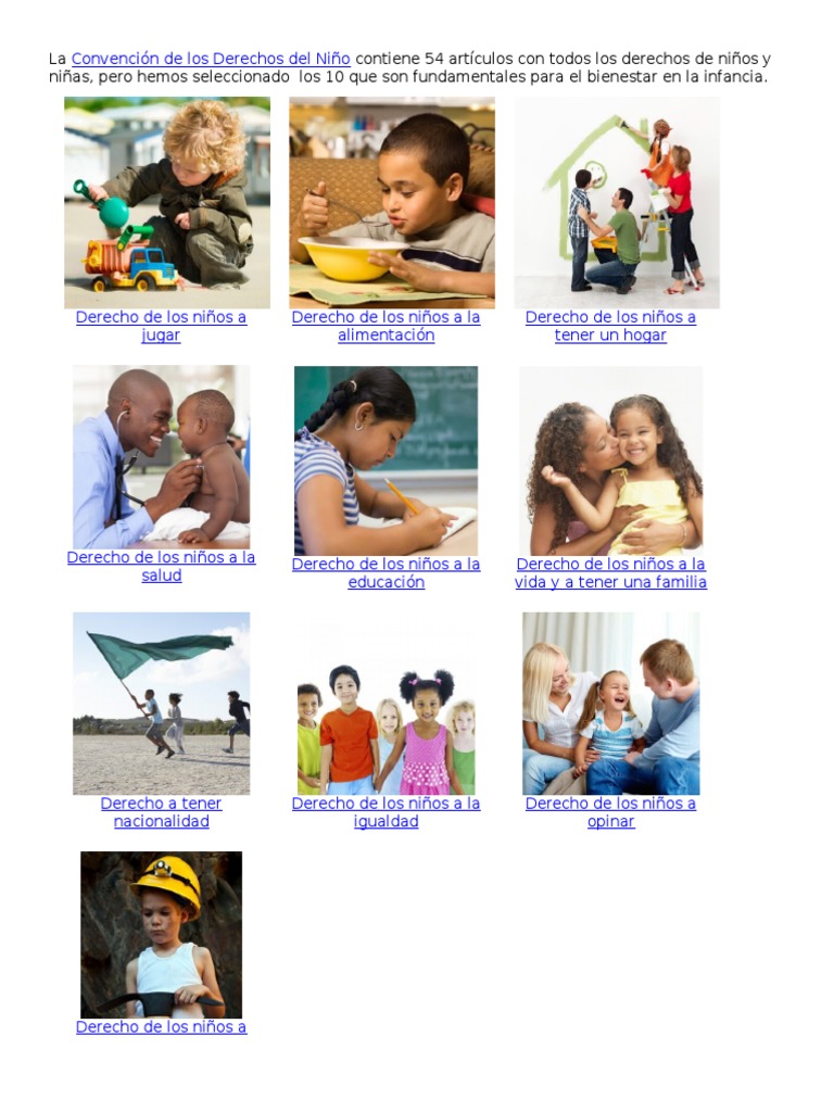 Los 10 Derechos Mas Importantes De Los Ni os Importancia De Ni o
