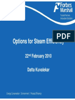 Options For Steam Efficiency: 22 February 2010 Datta Kuvalekar