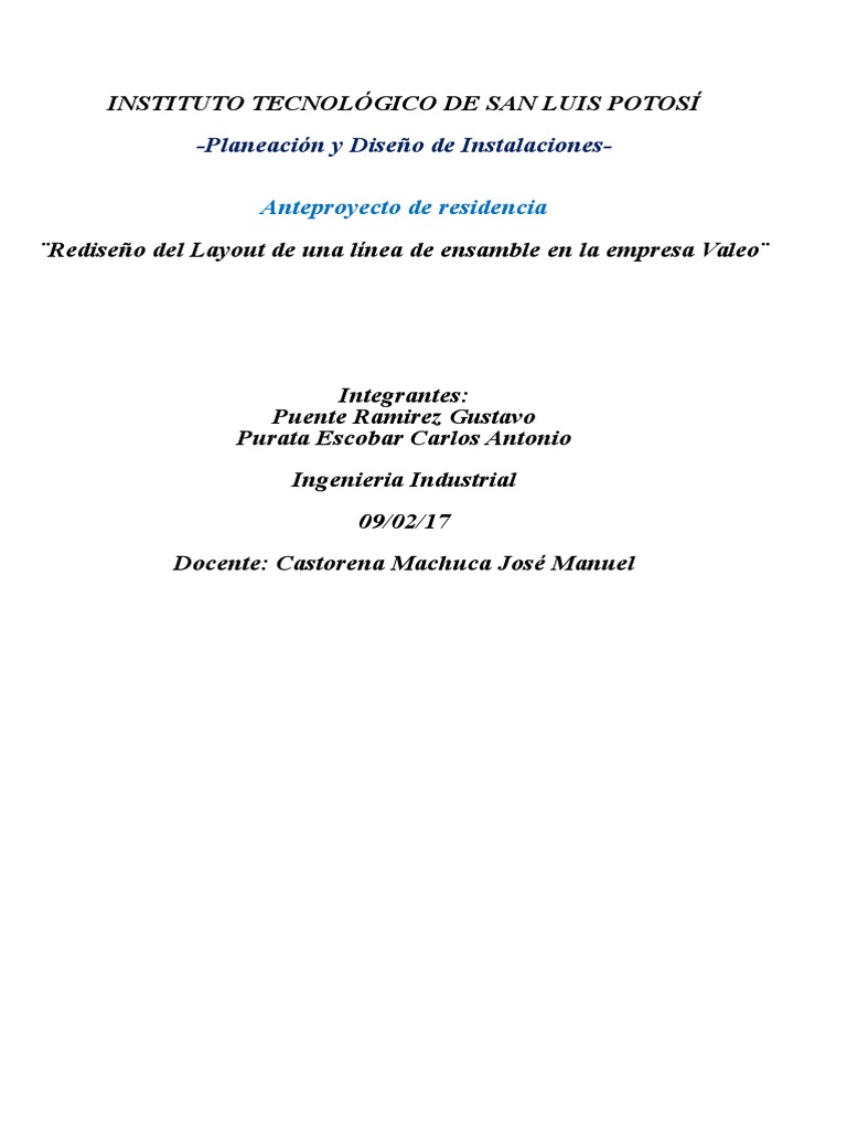 Rediseño de Layout en Línea de Ensamble | PDF | Distribución (comercial ...