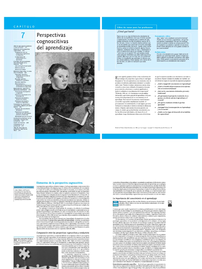 (Woolfolk 2006) Perspectivas Cognoscitivas Del Aprendizaje | PDF