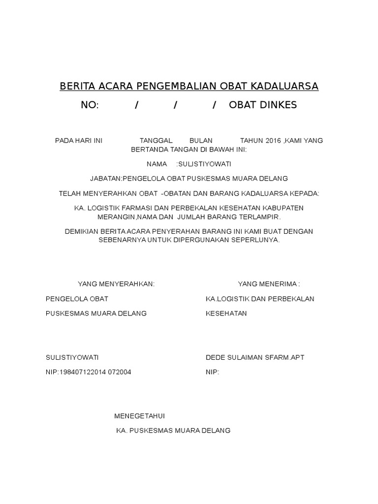 Berita Acara Pengembalian Obat Kadaluars1
