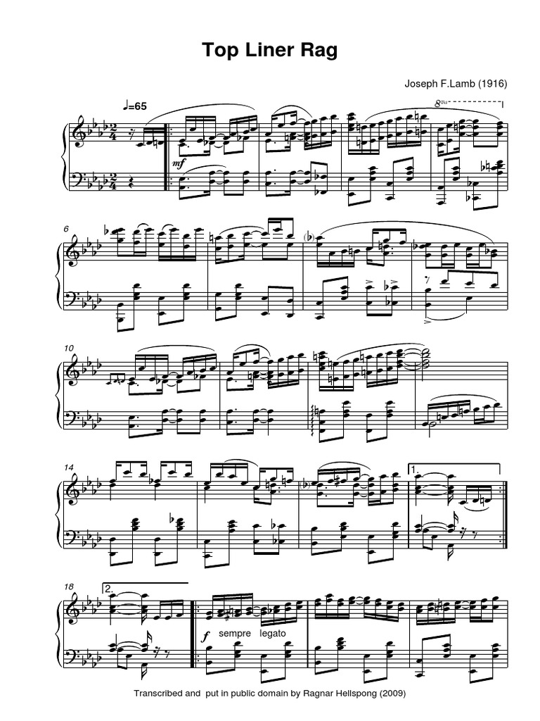 Top Liner Rag Sheet Music | PDF