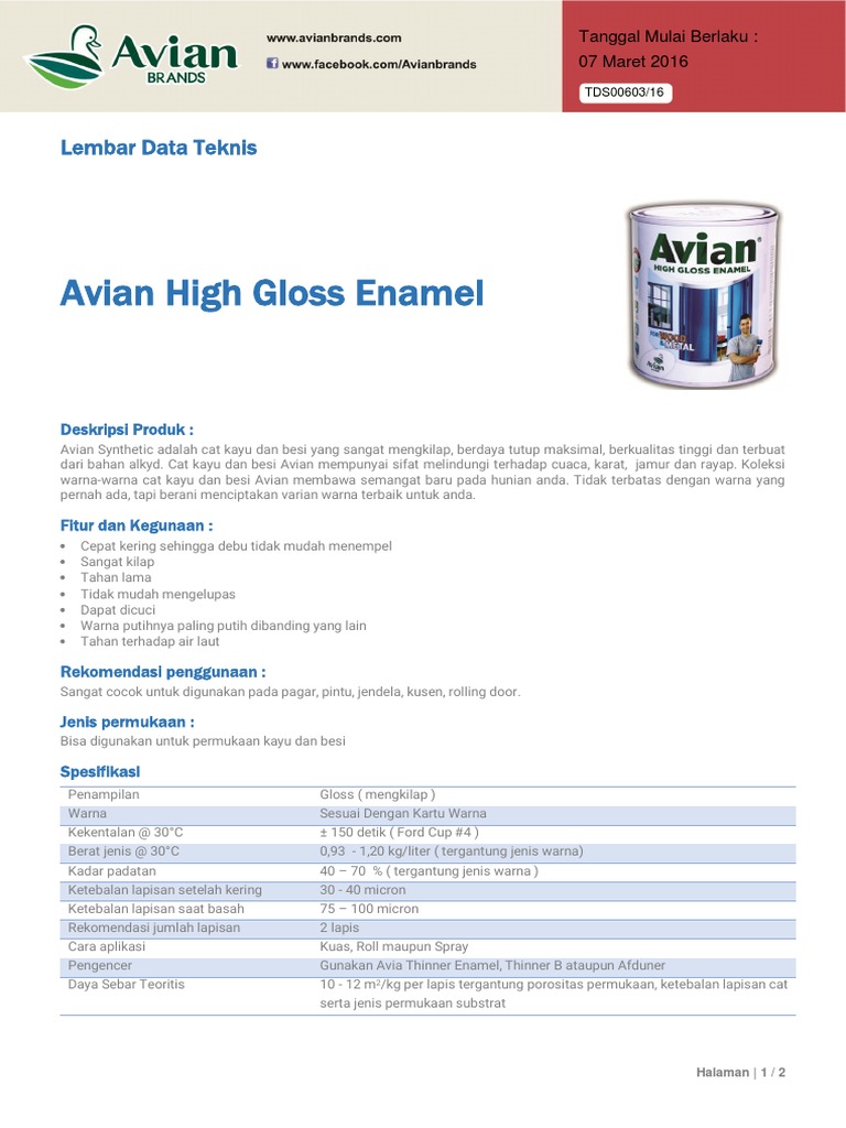 Warna Cat  Avian Kayu  Dan Besi