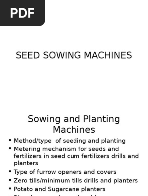 Seed Sowing Machine PPT