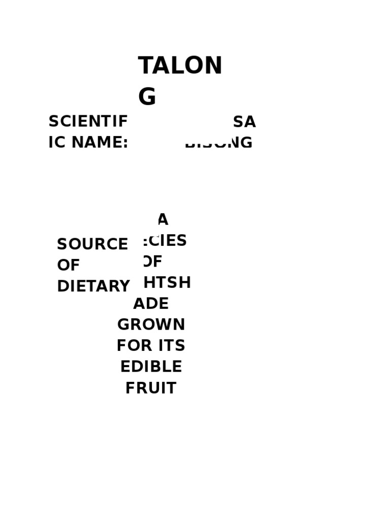 Talon G: Edible Fruit Species Guide | PDF