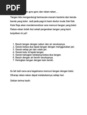 Cara Mencuci Tangan Dengan Betul Pdf