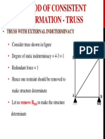 Method of Consistent Deformation - Truss: - Truss With External Indeterminacy