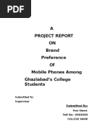 Project Report on Brand Preference of Mobile Phone Among College Students1