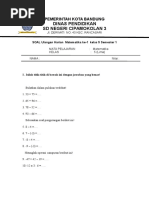 Soal ULANGAN HARIAN KE-1 Matematika Kelas 5 Semester 1