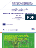 Politika Zastite Konkurencije - Iskustvo EU I Srbije 06.05.15