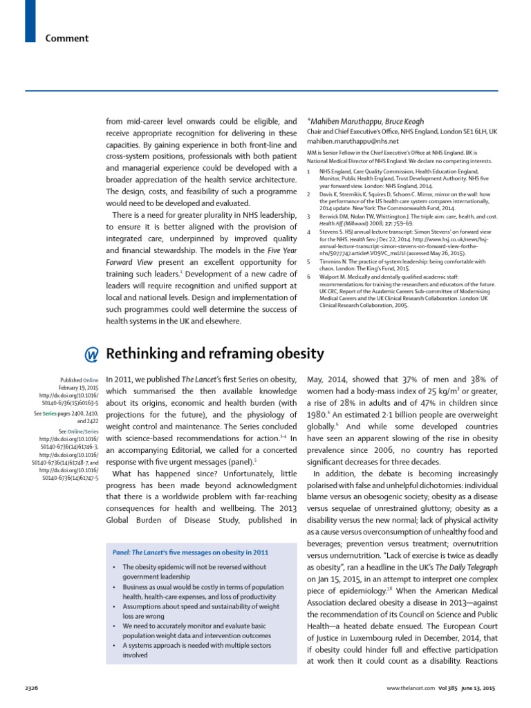 lancet 1 obesity Obesity Preventive Healthcare