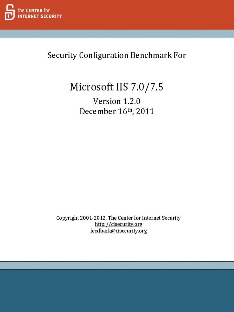 CIS Microsoft IIS7 Benchmark v1.2.0 PDF | PDF | Transport Layer ...
