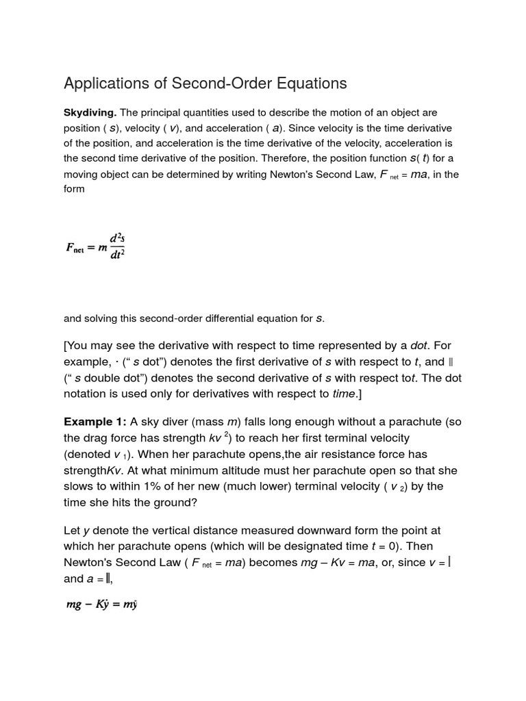Applications of Second ODE | PDF | Trigonometric Functions | Capacitor