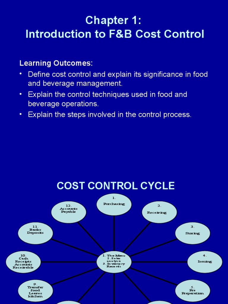 F&B Cost Control: Techniques & Processes | PDF | Cost Accounting ...