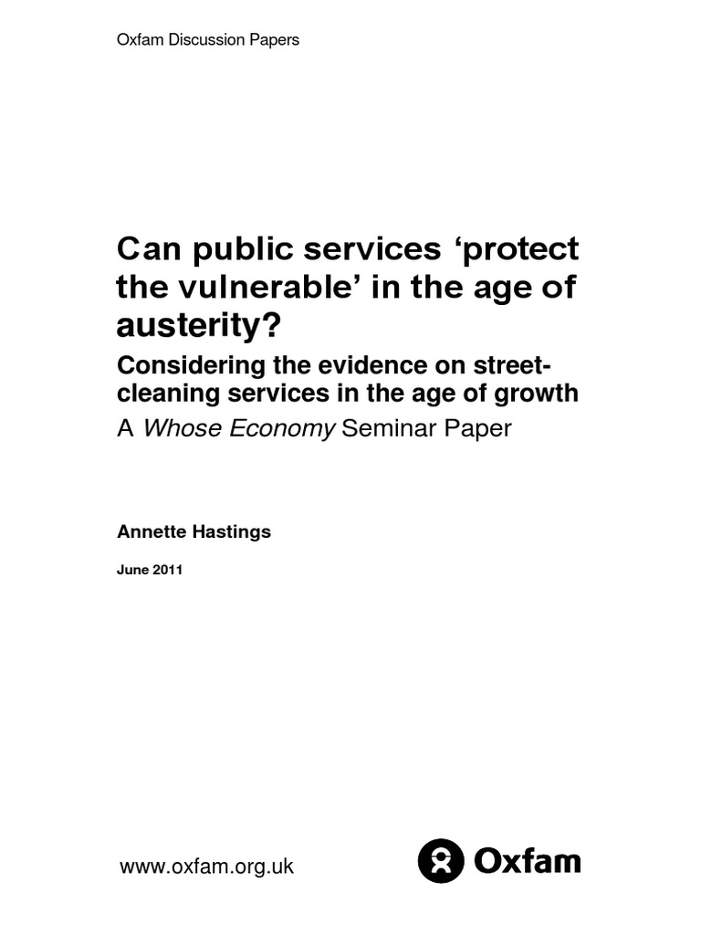 Can Public Services Protect The Vulnerable' in The Age of Austerity ...