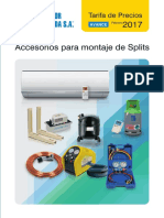 Accesorios Splits Tarifa PVP SalvadorEscoda