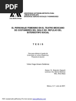 El Personaje Femenino en El Teatro Mexicano