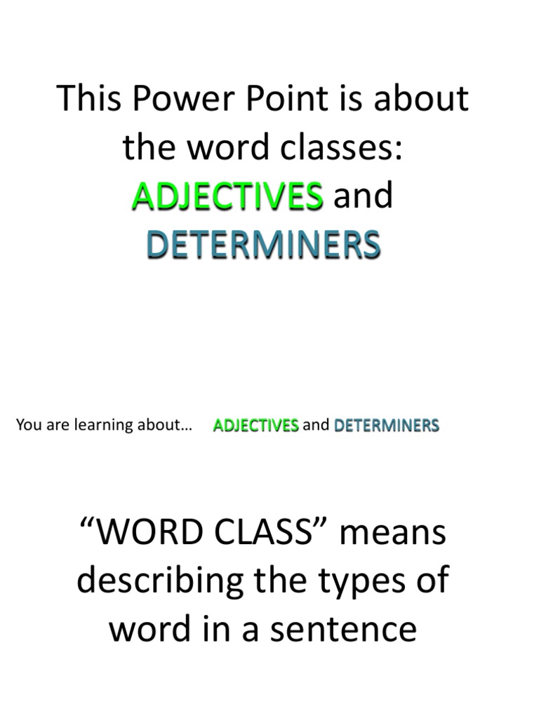 Adjectives and Determiners Explained | PDF | Adjective | Noun