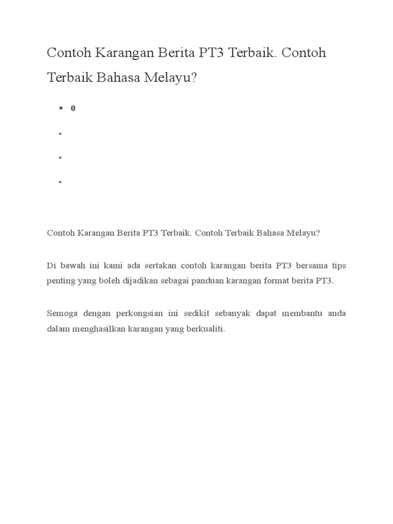 Contoh Karangan Berita Pt3 Terbaik Pdf