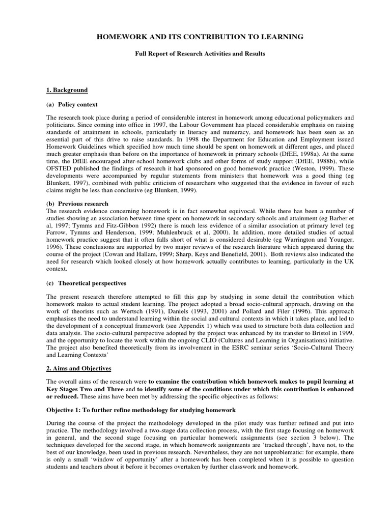 Impact of Homework on Student Learning | PDF | Homework | Gender