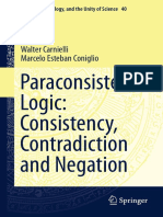 Paraconsistent Logic - Consistency, Contradiction and Negation