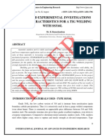 Analysis and Experimental Investigations of Weld Characteristics For A Tig Welding With Ss 304 L