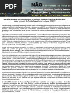 Carta Aberta Contra a Ida Da Pesca Para o MDIC