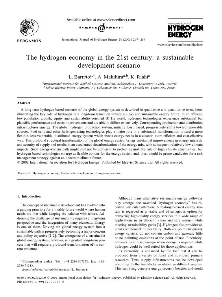 Hydrogen Economy: A Sustainable Future | PDF | Low Carbon Economy ...
