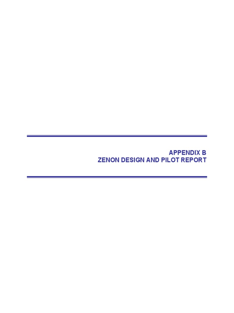 Zenon Design and Pilot Report | PDF | Membrane | Pump