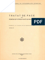 Tratat de Pace Între România Şi Puterile Aliate Şi Asociate Semnat La Paris La 10 Februarie 1947