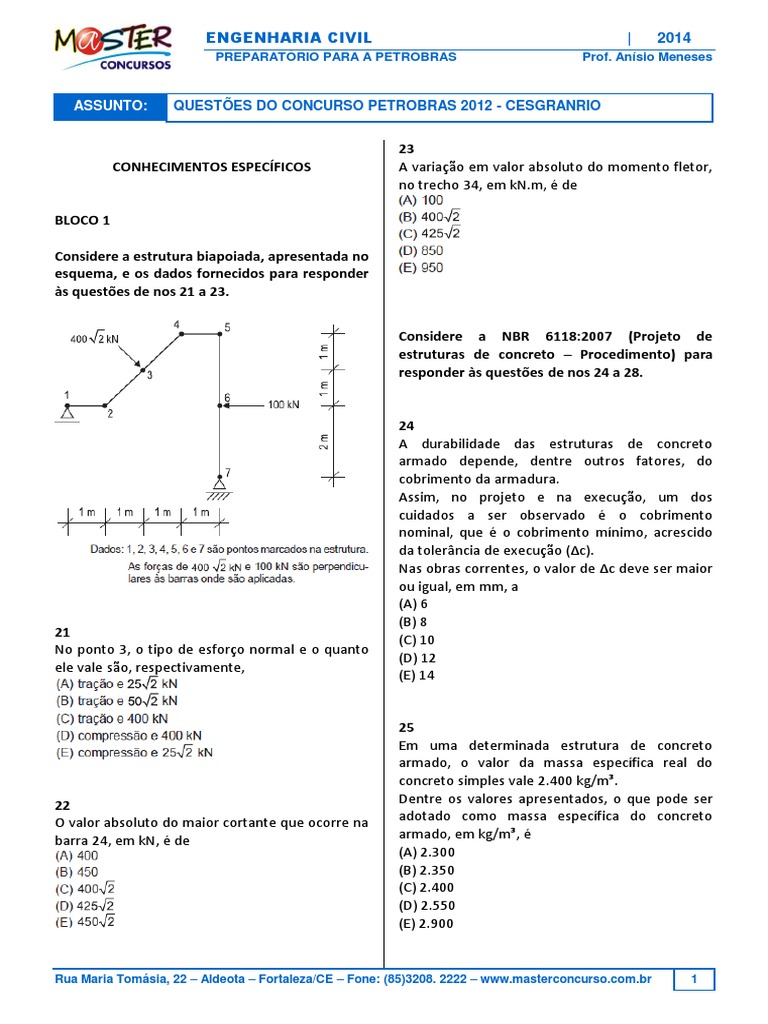 Questões da prova PETROBRAS 2012.pdf | Engenharia | Ciência