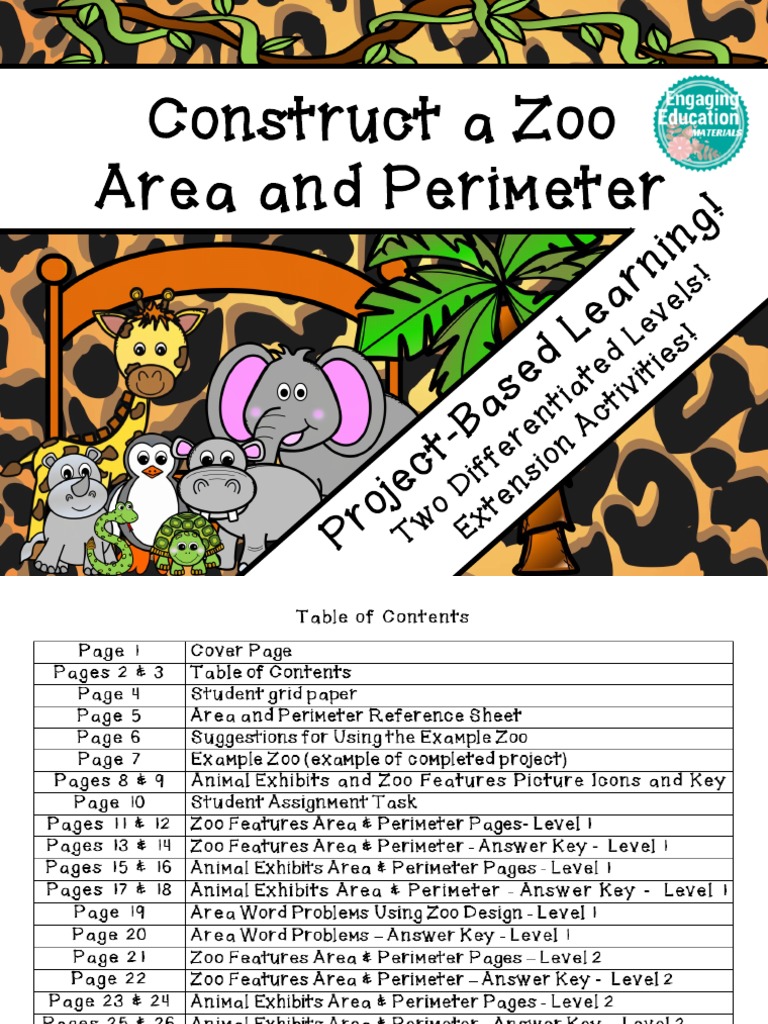 Construct A Zoo Area and Perimeter | PDF | Paragraph | Teaching Mathematics