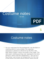 Costumes Notes