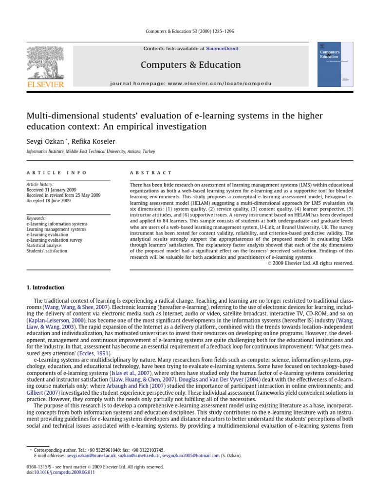 17 Multi Dimensional Students Evaluation of e Learning Systems in The ...