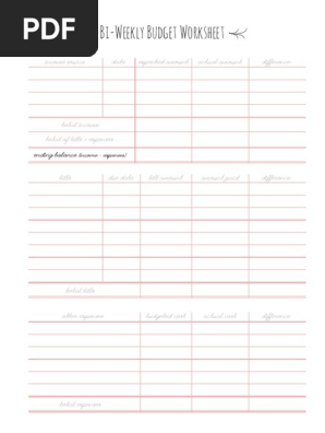 HomeManagementBinder BiWeekly PaycheckBudget FreePrintable 1